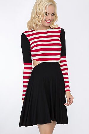 Платье GLOSS (Черный с красным) 18326-12 #53555