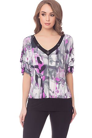 Блуза TUTACHI (Серый/Фиолетовый) 148 #61709