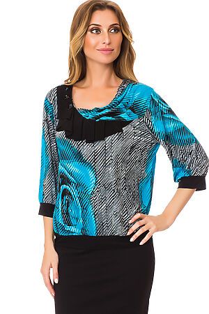 Блуза TUTACHI (Голубой/Черный) 135 #65370