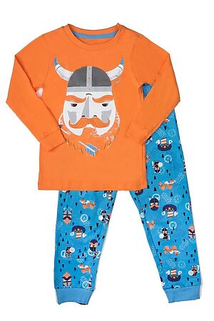 Пижама (Джемпер+Брюки) MARK FORMELLE (Оранжевый +викинги на голубом) 2435-0 #666440