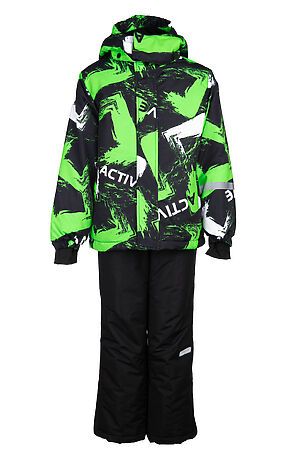 Комплект (Куртка+Брюки) PLAYTODAY (Черный, Светло-зеленый) 32111401 #683154