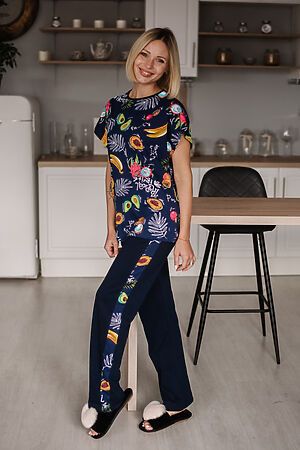 Пижама Старые бренды (Т.-с+тропические фрукты) ЖК 040 #699447