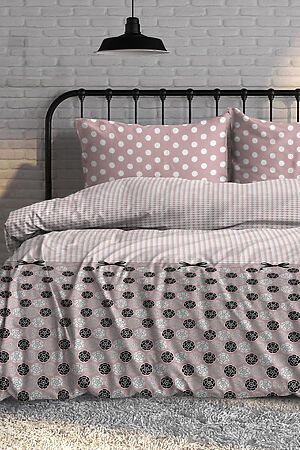 Комплект постельного белья 2-сп. TEIKOVO (Розовый, Чёрный, Серый) 741948 #718944