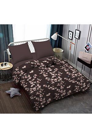 Комплект постельного белья 1,5-спальный AMORE MIO (Коричневый/розовый) 25507 #729830