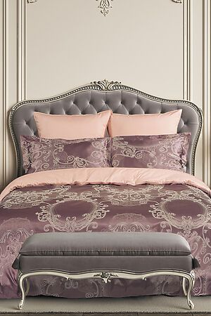 Комплект постельного белья Евро AMORE MIO (Розовый/лиловый) 25317 #730802