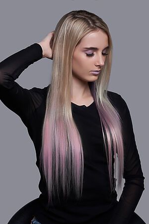 Волосы-тресс "Кассиопея" КРАСНАЯ ЖАРА (Бледно розоватый, черный,) 296141 #737094