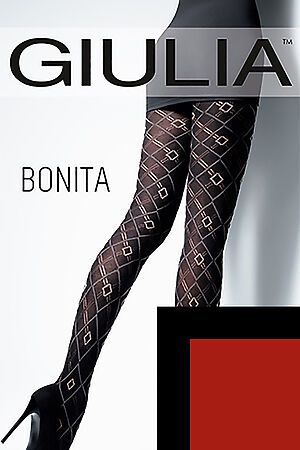 Колготки GIULIA (Черно-красный) BONITA 01 nero/red #74821