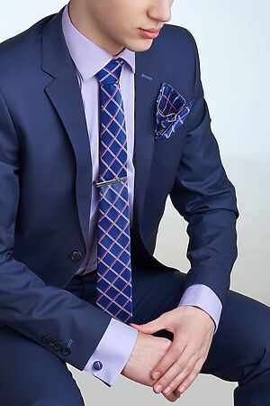 Набор: галстук, платок, запонки, зажим "Уверенность" Nothing Shop #770343