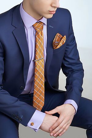 Набор: галстук, платок, запонки, зажим "Уверенность" Nothing Shop #770346