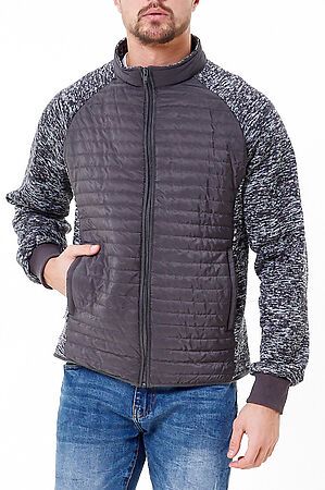 Молодежная стеганная куртка мужская темно-серого цвета MTFORCE #781299