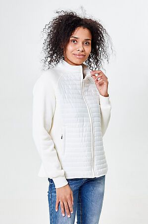 Молодежная стеганная куртка женская белого цвета MTFORCE #781301