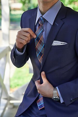 Галстук классический галстук мужской галстук в клетку в деловом стиле "Строго на запад" SIGNATURE #783024