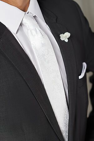 Галстук классический галстук мужской фактурный с принтом в деловом стиле... SIGNATURE (Белый,) 299611 #783912