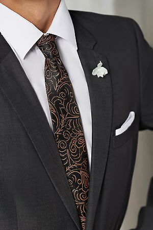 Галстук классический галстук мужской фактурный с принтом в деловом стиле "Элита" SIGNATURE #783936
