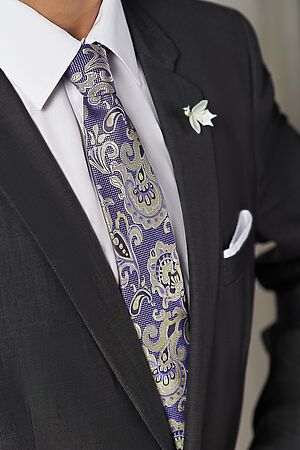 Галстук классический галстук мужской фактурный с принтом в деловом стиле "Власть для всех" SIGNATURE #783967