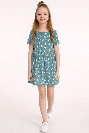 Платье АПРЕЛЬ (Кролики на серо-зеленом) #790399