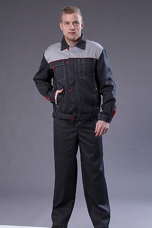 Костюм Фаворит с брюками НАТАЛИ (Серый+красный (ед.)) 30911 #799252