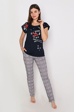 Комплект "Мгновение" (футболка + брюки) MARGO (Темно-синий) #813811