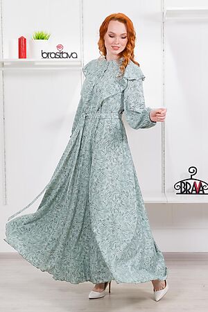 Платье BRASLAVA (Светло-зелёный с рисунком) 4880 #850661