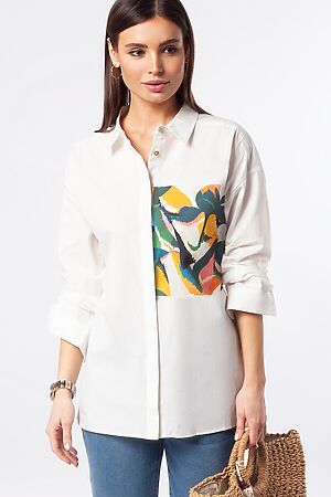 Блуза VILATTE (Белый_цветы_листья) D29.724 #853746