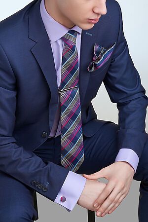 Набор: галстук, платок, запонки, зажим "Уверенность" SIGNATURE #854115
