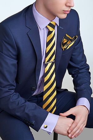 Набор: галстук, платок, запонки, зажим "Сила желания" SIGNATURE #854995