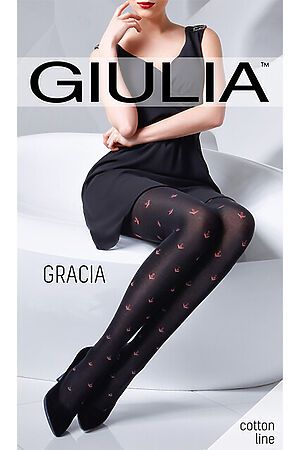 Колготки GIULIA (Черный/красный) GRACIA 01 nero/red #86842