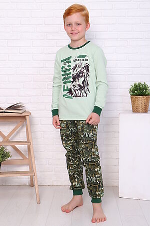 Детская пижама с брюками Охотник длинный рукав НАТАЛИ (Зеленый) 33316 #874739