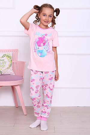 Детская пижама с брюками Русалка короткий рукав НАТАЛИ (Розовый) 32286 #875441