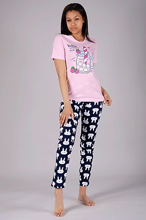 Пижама с брюками Компот НАТАЛИ (Синий,розовый) 31352 #876123
