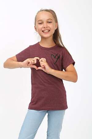 Детская футболка Сердечко бордо арт. ФУ/сердечко-бордо НАТАЛИ #876153