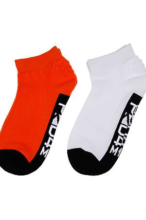 Носки трикотажные для мальчиков, 2 пары в комплекте PLAYTODAY (Белый,оранжевый) 12311328 #884896