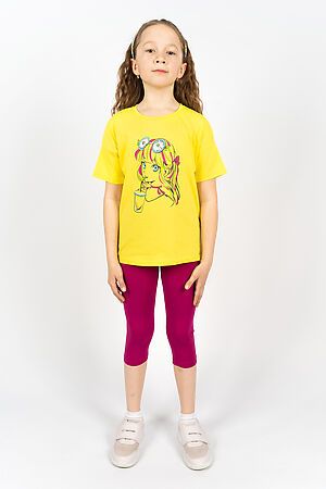 Костюм с бриджами 41105 (футболка+ бриджи) НАТАЛИ (Желтый/ягодный) 39374 #885486