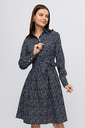 Платье 1001 DRESS, темно-синий (принт) 0101777BD #890057 купить с доставкой в интернет-магазине OptMoyo.ru