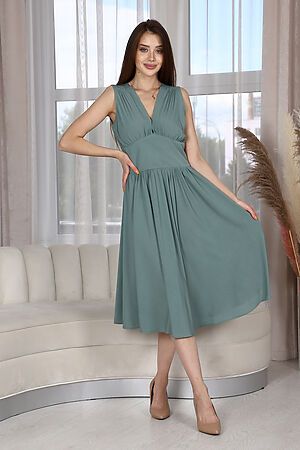 Платье П219 НАТАЛИ (Зеленый, белый) 38468 #890502