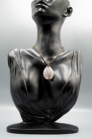 Украшение на шею из розового кварца в форме капли в кулоне из медной проволоки 1001 DRESS #891141