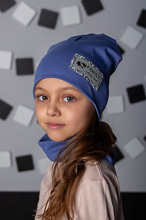 Комплект шапка и шарф FLT Стразы НАТАЛИ (Индиго) 39630 #898908