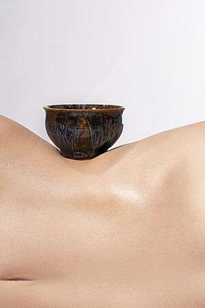 Пиала 150 мл керамическая с глазурью чашка с рисунком для чайной церемонии "Пламенный лабиринт" Nothing Shop #902389