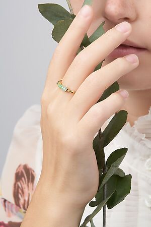 Кольцо разомкнутое с камнями регулируемое кольцо с жемчужными бусинами "До встречи с тобой" MERSADA #925621