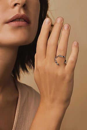 Кольцо оригинальное украшение на палец женское серебристое разомкнутое кольцо "Если только" MERSADA #925629