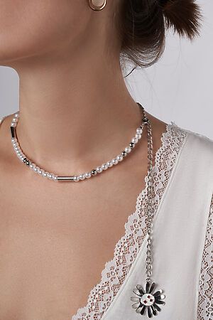Колье с крупной подвеской ожерелье с декоративным жемчугом цепочка украшение на шею "Симаррон" MERSADA #925952