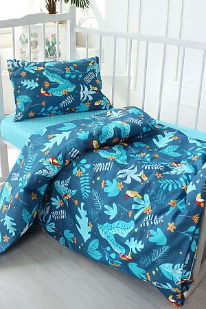 Набор постельных принадлежностей Тропические птички синий НАТАЛИ (В ассортименте) 42996 #928648