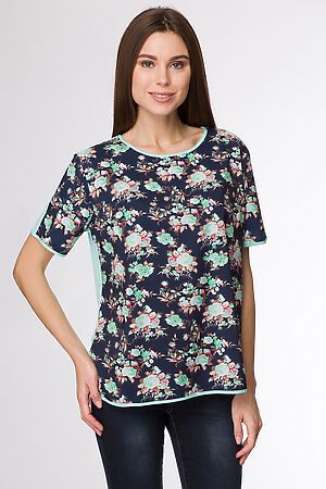 Блузка FIFTYPATES (Ментоловый/Цветы) 4-127-1 #93553
