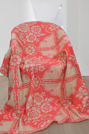 Одеяло полушерстяное жаккардовое Пион НАТАЛИ (Красный) 43941 #939037