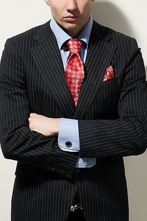 Набор из 2 аксессуаров: галстук платок "Сильные духом" SIGNATURE (Алый, белый, темно-синий,) 300085 #950479