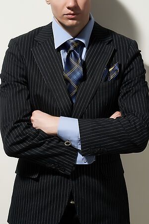 Набор из 2 аксессуаров: галстук платок "Режим героя" SIGNATURE (Темно-синий, желтый,) 300076 #950486