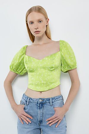 Блузка INCITY (Бело-зеленый) #951725