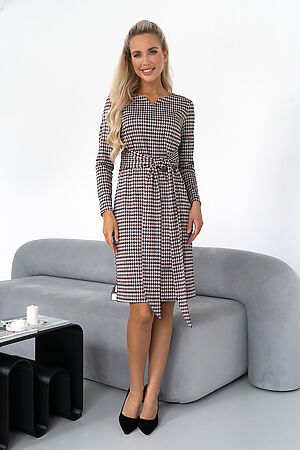 Платье OPEN-STYLE (Серый/черный/бордовый) 5880 #963812