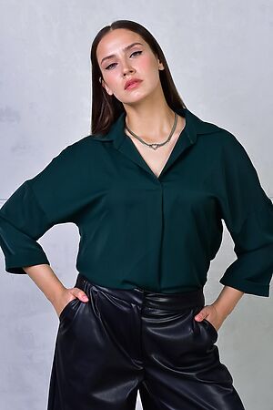Блуза BRASLAVA (Тёмно-зелёный) 4252 #964482