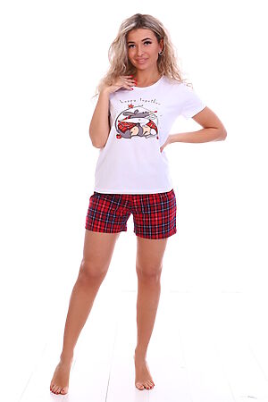 Пижама с шортами с шортами Фантазия 0-025 НАТАЛИ (Красн,бел) 47295 #978377